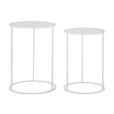 Stoliki WHITE HARTS Para 43 Ø x 60 - 38 x 55 cm